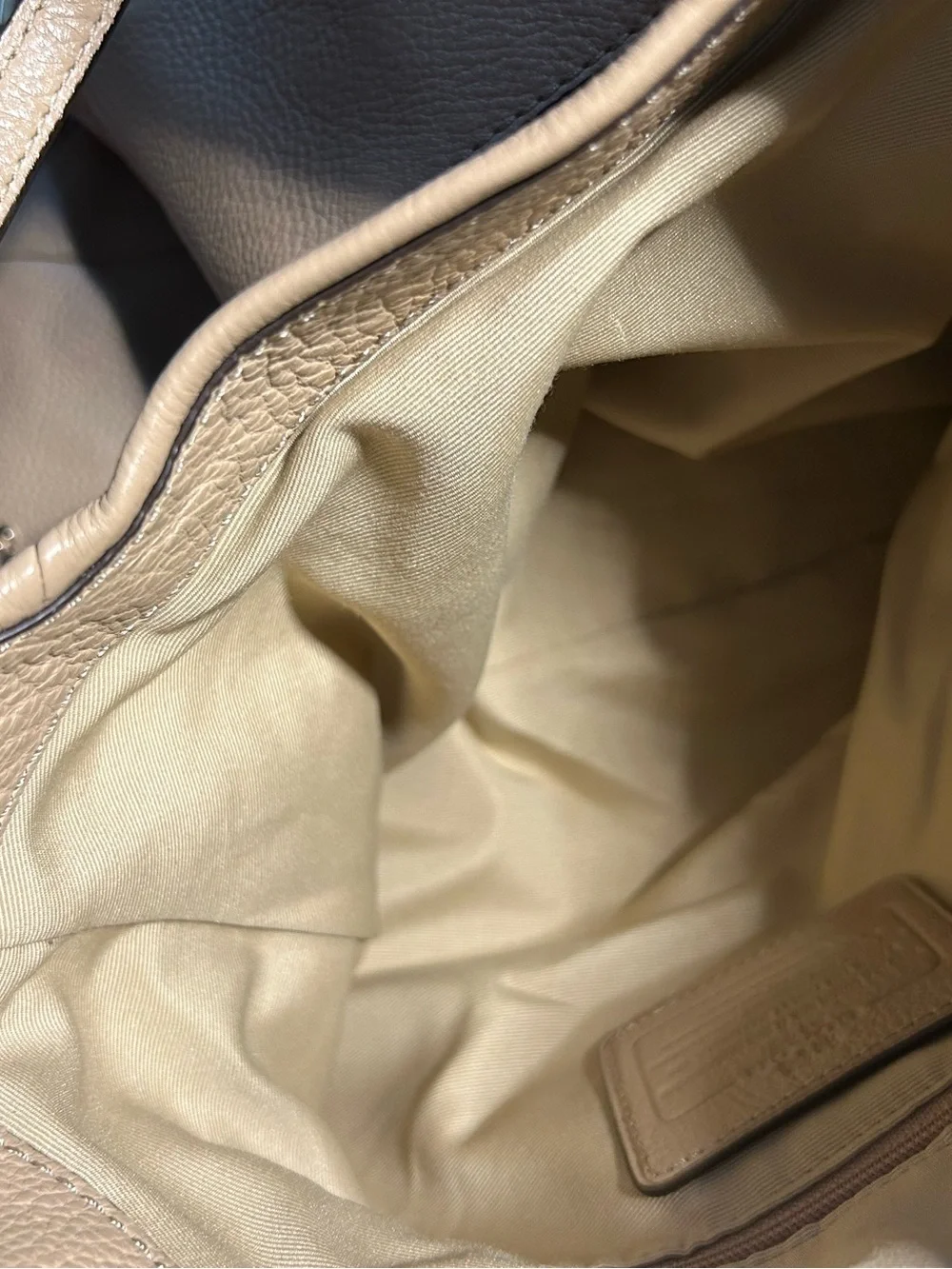 Coach Madison Phoebe Tan pebbled leather